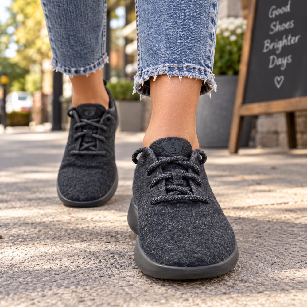 Allbirds Wool Runners Womens 8 Charcoal Grey Merino Wool Sneakers‎ Low Top Shoes